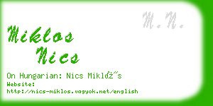 miklos nics business card